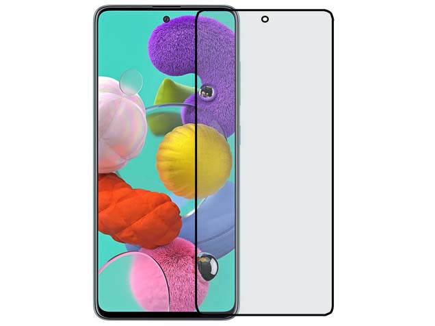 Anti Glare Tempered Glass Screen Protector for the Samsung Galaxy A51 - Black Screen Protector