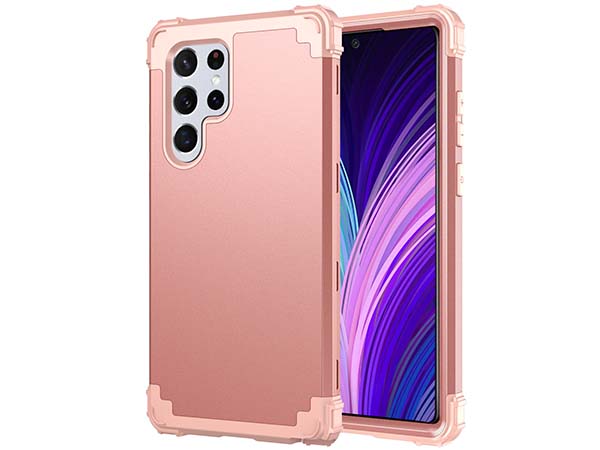 Defender Case for the Samsung Galaxy S22 Ultra - Pink Impact Case