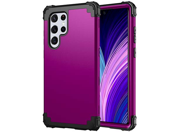 Defender Case for the Samsung Galaxy S22 Ultra - Purple Impact Case