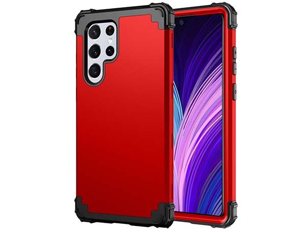 Defender Case for the Samsung Galaxy S22 Ultra - Red Impact Case