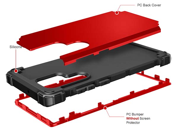 Defender Case for the Samsung Galaxy S22 Ultra - Red