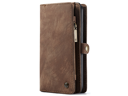 CaseMe 2-in-1 Synthetic Leather Wallet Case for Samsung Galaxy A71 - Beige/Tan Leather Wallet Case
