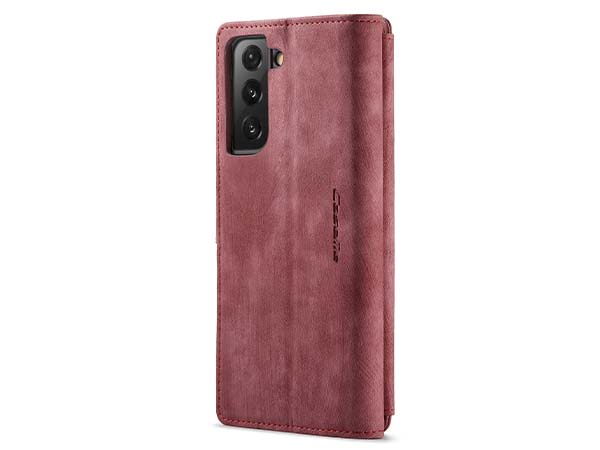 CaseMe Synthetic Leather Wallet Case with Zipper Pocket for Samsung Galaxy S22 - Blush