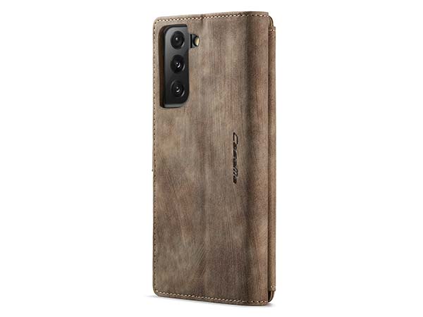 CaseMe Synthetic Leather Wallet Case with Zipper Pocket for Samsung Galaxy S22 - Desert Taupe