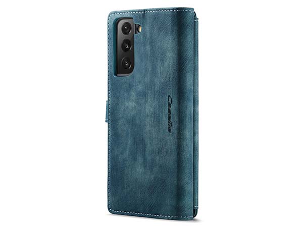CaseMe Synthetic Leather Wallet Case with Zipper Pocket for Samsung Galaxy S22 - Teal