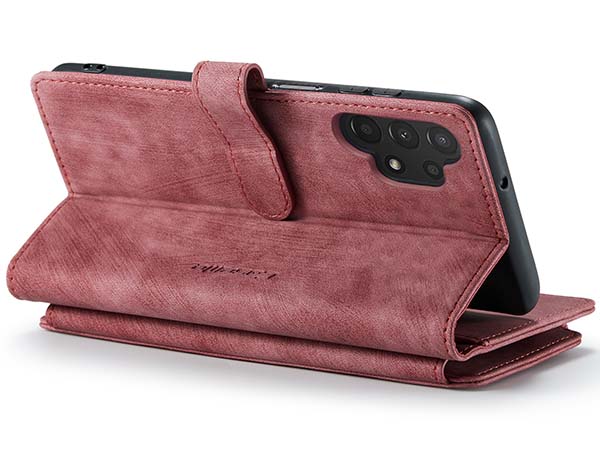 CaseMe Synthetic Leather Wallet Case with Zipper Pocket for Samsung Galaxy A13 4G - Blush Leather Wallet Case