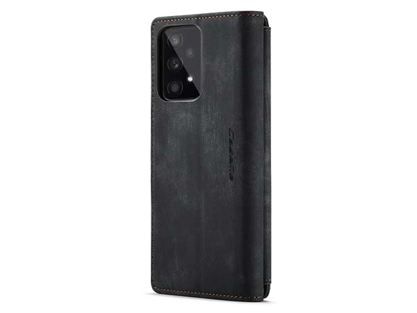 CaseMe Synthetic Leather Wallet Case with Zipper Pocket for Samsung Galaxy A53 - Charcoal