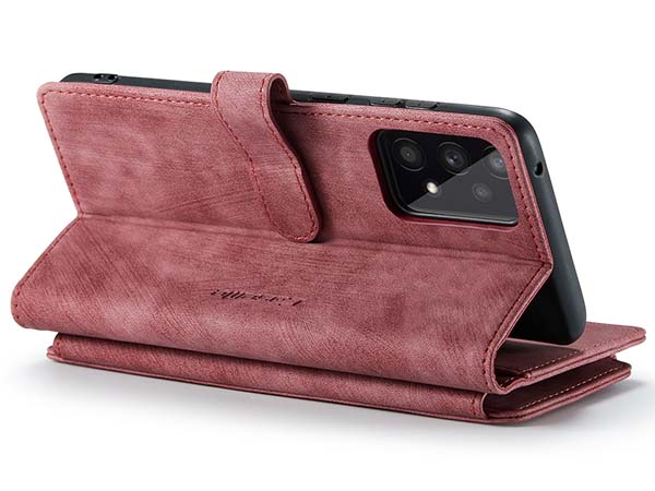 CaseMe Synthetic Leather Wallet Case with Zipper Pocket for Samsung Galaxy A53 - Blush Leather Wallet Case