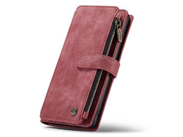 CaseMe Synthetic Leather Wallet Case with Zipper Pocket for Samsung Galaxy A53 - Blush