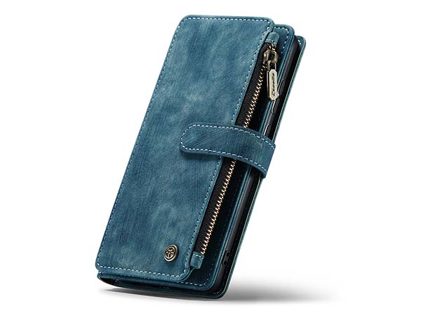 CaseMe Synthetic Leather Wallet Case with Zipper Pocket for Samsung Galaxy A53 - Teal