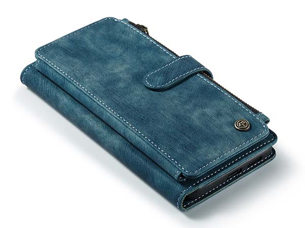 CaseMe Synthetic Leather Wallet Case with Zipper Pocket for Samsung Galaxy A53 - Teal