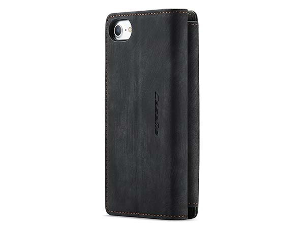 CaseMe Synthetic Leather Wallet Case with Zipper Pocket for iPhone 8/7 - Charcoal