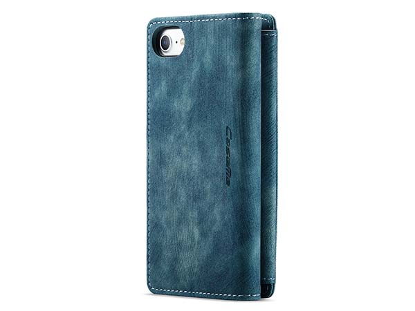 CaseMe Synthetic Leather Wallet Case with Zipper Pocket for iPhone SE 2 / SE 3 - Teal