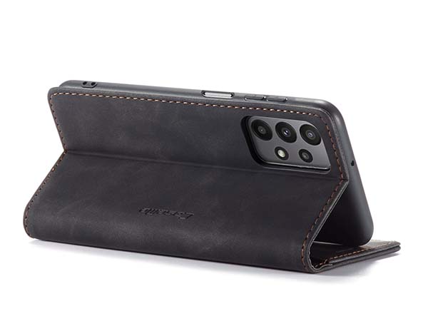 CaseMe Slim Synthetic Leather Wallet Case with Stand for Samsung Galaxy A13 4G - Charcoal