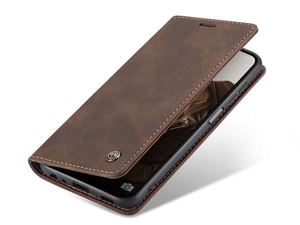 CaseMe Slim Synthetic Leather Wallet Case with Stand for Samsung Galaxy A13 4G - Chocolate Leather Wallet Case