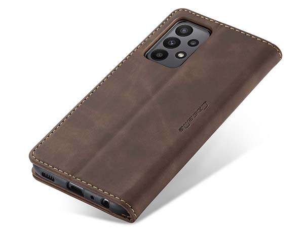 CaseMe Slim Synthetic Leather Wallet Case with Stand for Samsung Galaxy A13 4G - Chocolate