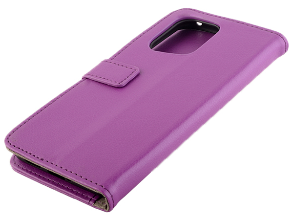 Synthetic Leather Wallet Case with Stand for OPPO Find X5 - Purple Leather Wallet Case
