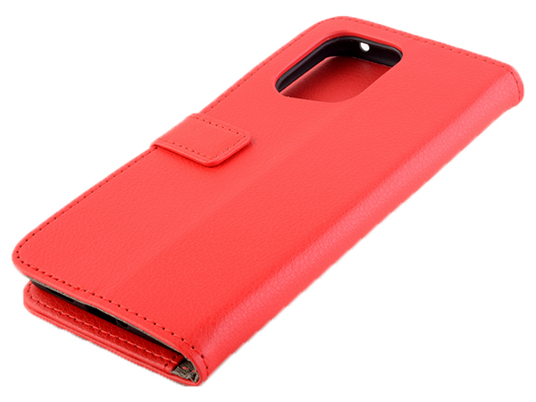 Synthetic Leather Wallet Case with Stand for OPPO Find X5 - Red Leather Wallet Case
