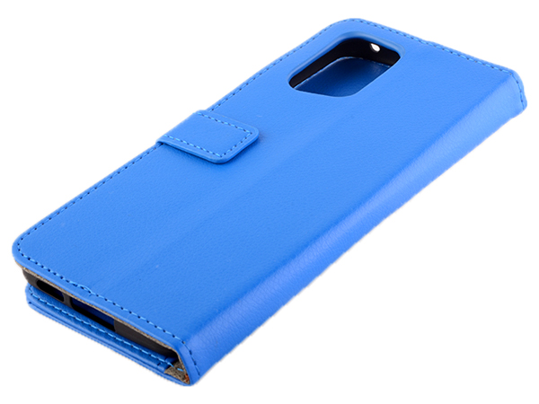 Synthetic Leather Wallet Case with Stand for OPPO Find X5 Pro - Blue Leather Wallet Case