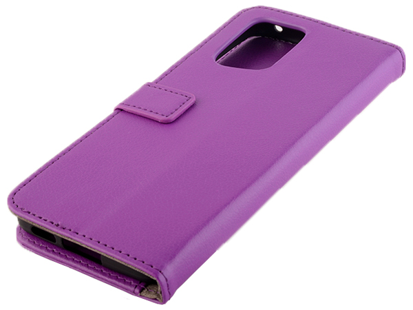 Synthetic Leather Wallet Case with Stand for OPPO Find X5 Pro - Purple Leather Wallet Case
