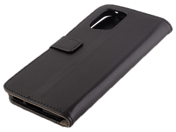 Synthetic Leather Wallet Case with Stand for OPPO Find X5 Pro - Black Leather Wallet Case