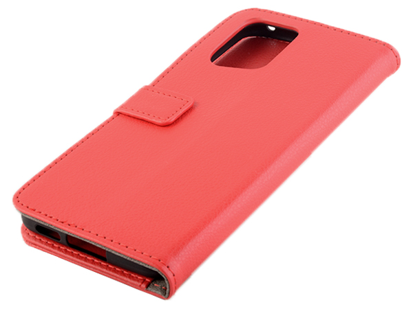 Synthetic Leather Wallet Case with Stand for OPPO Find X5 Pro - Red Leather Wallet Case