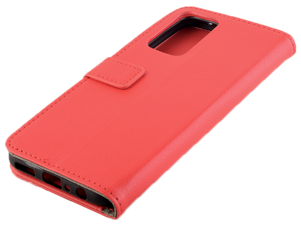 Synthetic Leather Wallet Case with Stand for OPPO Find X5 Lite 5G - Red Leather Wallet Case