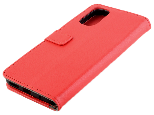 Synthetic Leather Wallet Case with Stand for Motorola Moto G22 - Red Leather Wallet Case