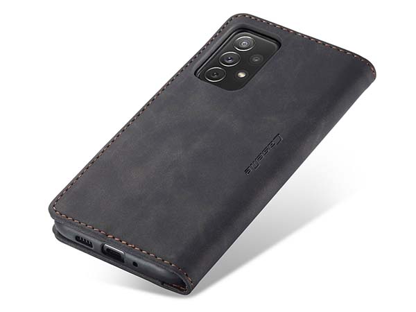 CaseMe Slim Synthetic Leather Wallet Case with Stand for Samsung Galaxy A73 5G - Charcoal