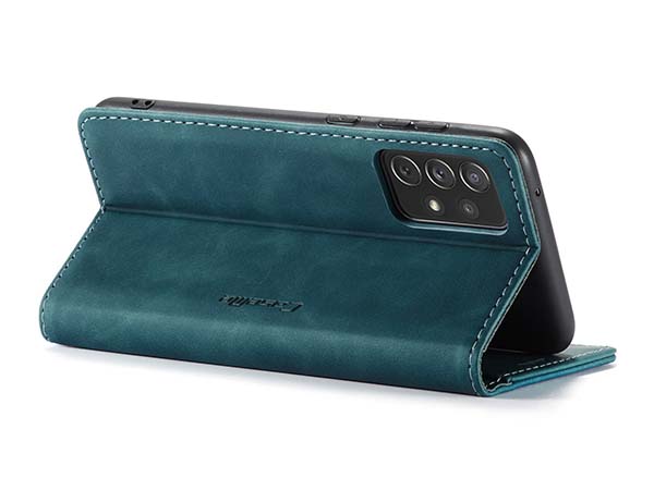 CaseMe Slim Synthetic Leather Wallet Case with Stand for Samsung Galaxy A73 5G - Teal