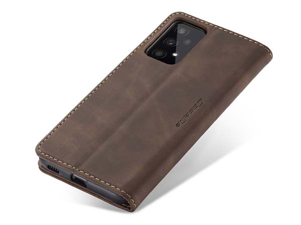 CaseMe Slim Synthetic Leather Wallet Case with Stand for Samsung Galaxy A53 5G - Chocolate