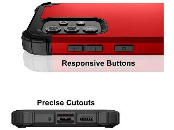 Defender Case for the Samsung Galaxy A73 5G - Red/Black