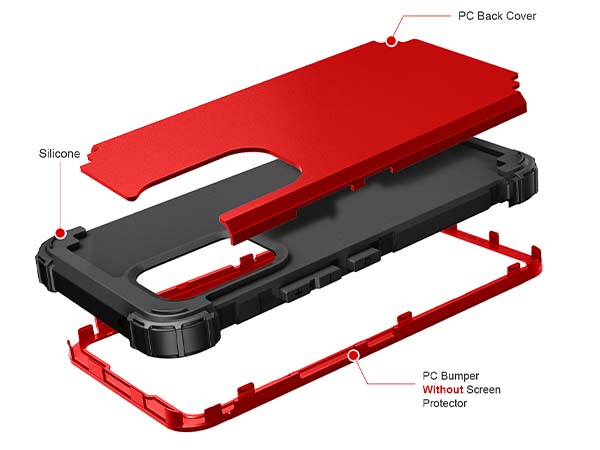 Defender Case for the Samsung Galaxy A53 5G - Red/Black