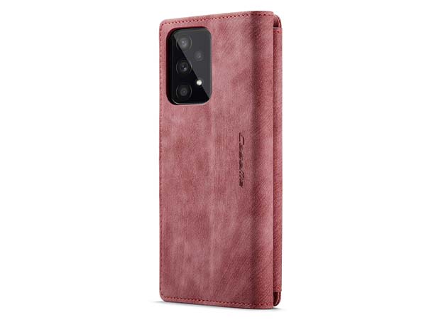 CaseMe Synthetic Leather Wallet Case with Zipper Pocket for Samsung Galaxy A33 - Blush