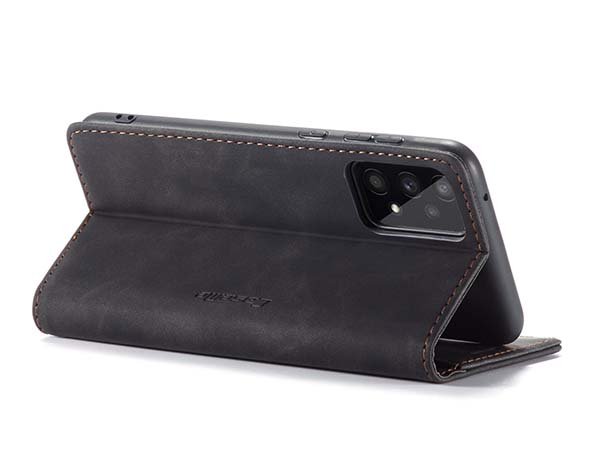 CaseMe Slim Synthetic Leather Wallet Case with Stand for Samsung Galaxy A33 - Charcoal