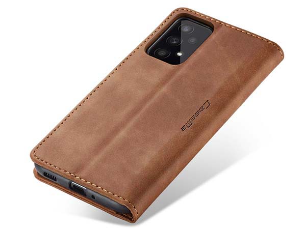 CaseMe Slim Synthetic Leather Wallet Case with Stand for Samsung Galaxy A33 - Tan