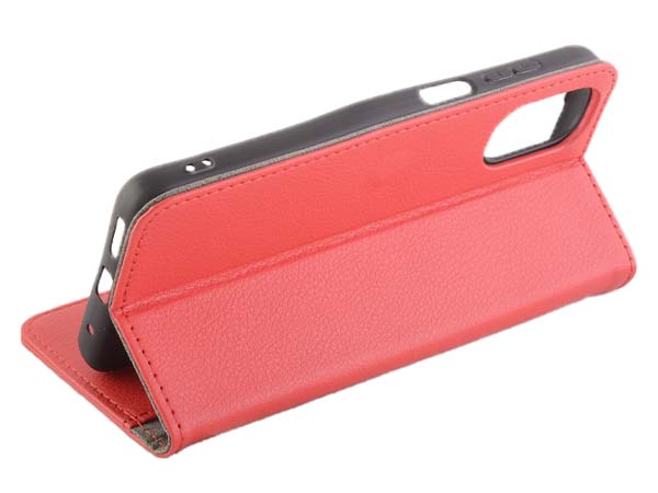 Synthetic Leather Wallet Case with Stand for Nokia G21 - Red