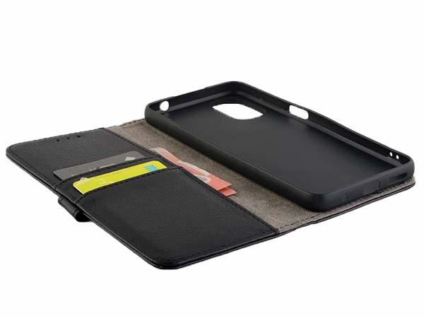 Synthetic Leather Wallet Case with Stand for Nokia G21 - Black