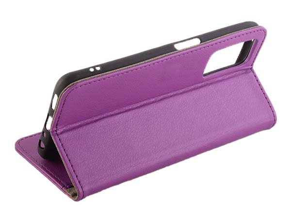 Synthetic Leather Wallet Case with Stand for OPPO A96/A76 4G - Purple