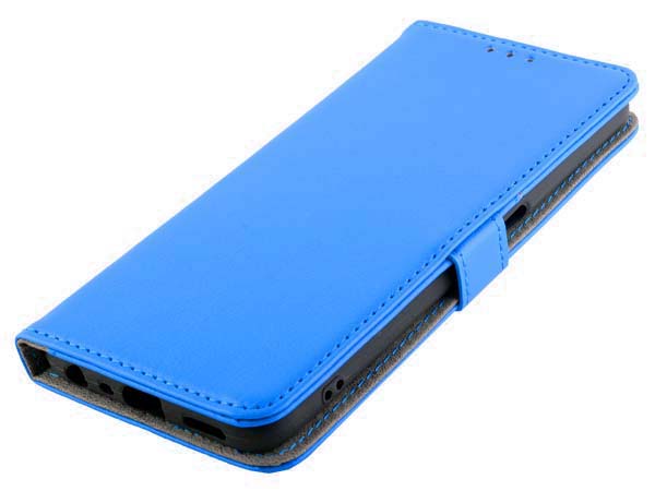Synthetic Leather Wallet Case with Stand for OPPO A96/A76 4G - Blue