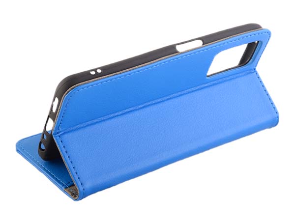 Synthetic Leather Wallet Case with Stand for OPPO A96/A76 4G - Blue