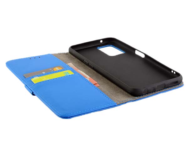 Synthetic Leather Wallet Case with Stand for OPPO A96/A76 4G - Blue