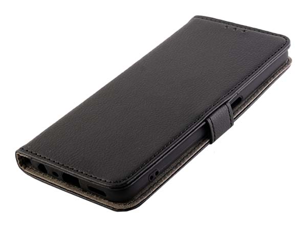 Synthetic Leather Wallet Case with Stand for OPPO A96/A76 4G - Black