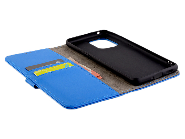 Synthetic Leather Wallet Case with Stand for OPPO Find X5 - Blue