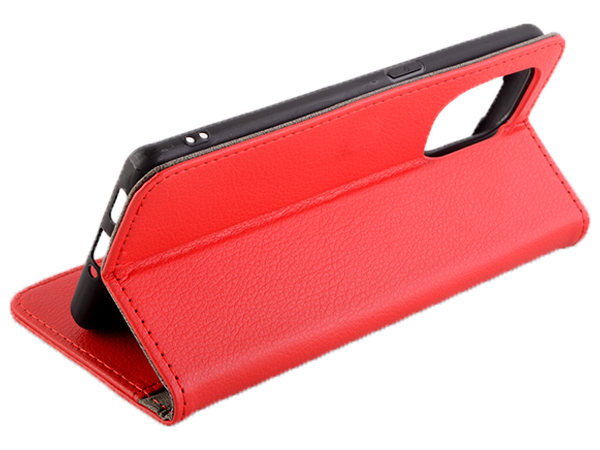 Synthetic Leather Wallet Case with Stand for OPPO Find X5 - Red