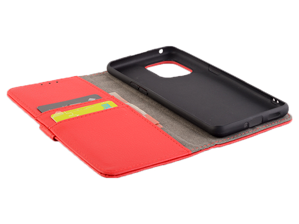 Synthetic Leather Wallet Case with Stand for OPPO Find X5 - Red