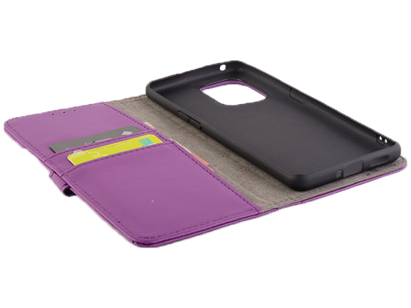 Synthetic Leather Wallet Case with Stand for OPPO Find X5 - Purple
