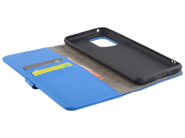 Synthetic Leather Wallet Case with Stand for OPPO Find X5 Pro - Blue