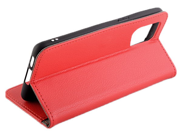 Synthetic Leather Wallet Case with Stand for OPPO Find X5 Pro - Red