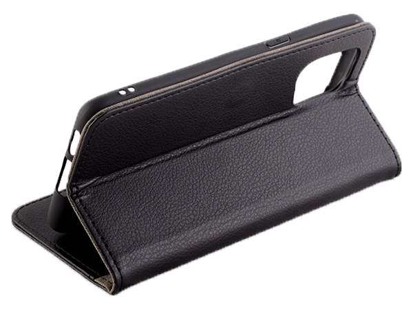 Synthetic Leather Wallet Case with Stand for OPPO Find X5 Pro - Black